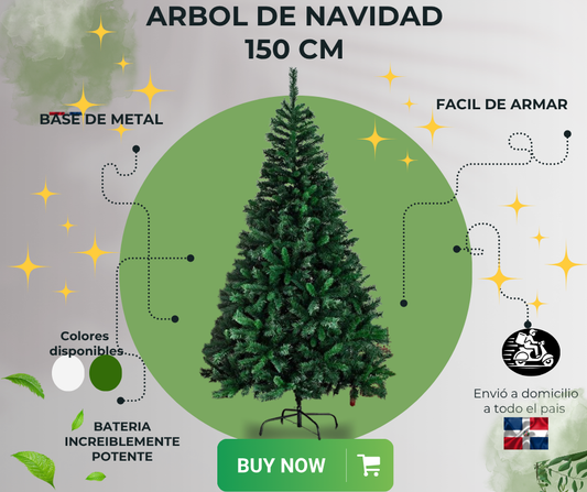ARBOL DE NAVIDAD COLOR VERDE DE 150 CM